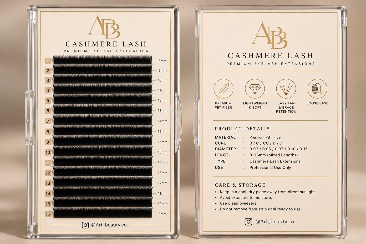 Cashmere Lash tray